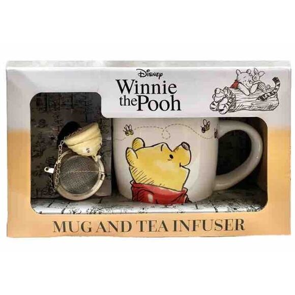 NEW Disney Winnie the Pooh Large Ceramic Mug and Honeypot Tea Infuser Set - Picture 1 of 2